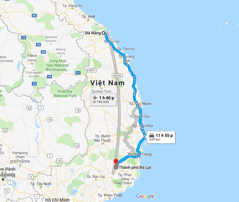 Khoảng cách từ Đà Nẵng đến Đà Lạt khoảng hơn 600km nên bạn sẽ có nhiều phương án lựa chọn phương tiện di chuyển như máy bay, xe khách, ô tô, thậm chí là xe máy