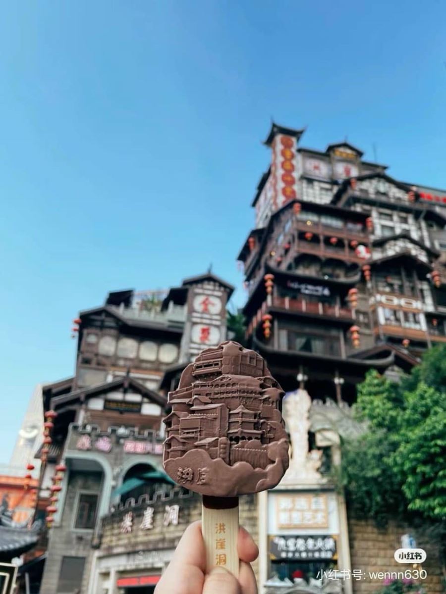Cây kem mô phỏng địa điểm du lịch nổi tiếng ở Trùng Khánh