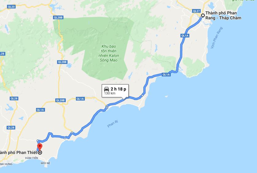 Phan Thiết cách Phan Rang bao nhiêu km?