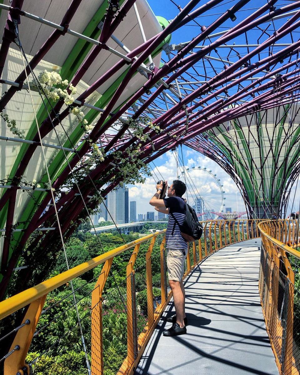 Đi bộ OCBC Skyway, bạn sẽ có cơ hội ngắm toàn cảnh Singapore từ độ cao 22m