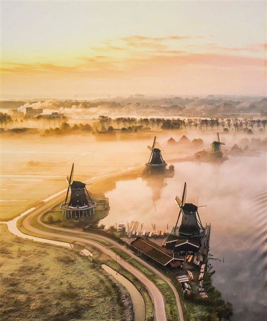 Zaanse Schans - làng cối xay gió bình yên nhất Hà Lan