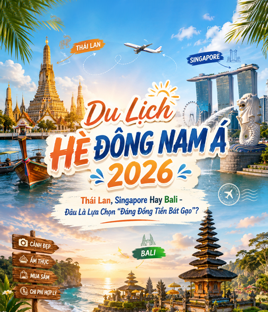 Du Lịch Hè Đông Nam Á 2026: Thái Lan, Singapore Hay Bali - Đâu Là Lựa Chọn "Đáng Đồng Tiền Bát Gạo"?