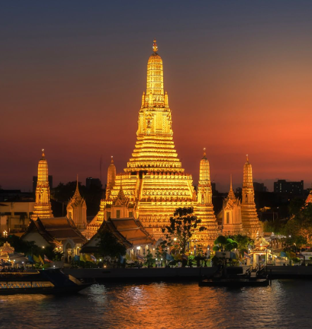 Vẻ đẹp của chùa Wat Arun vào buổi tối