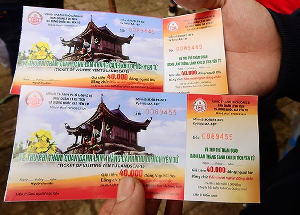 Giá vé các dịch vụ ở chùa Yên Tử