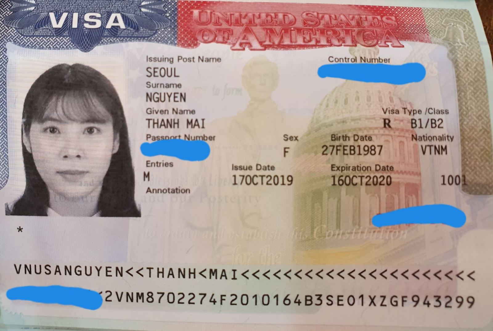 Phí làm Visa Mỹ dạng du lịch (B-2) là 3.840.000 VNĐ