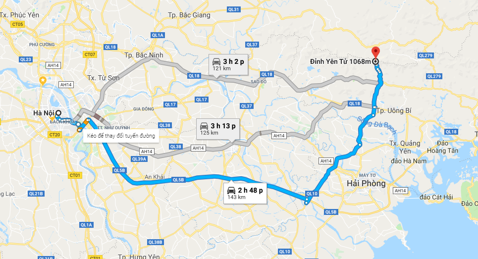 Yên Tử cách Hà Nội bao nhiêu km
