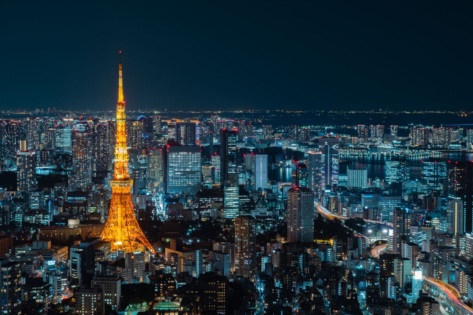 Vẻ đẹp của tháp Tokyo vào ban đêm