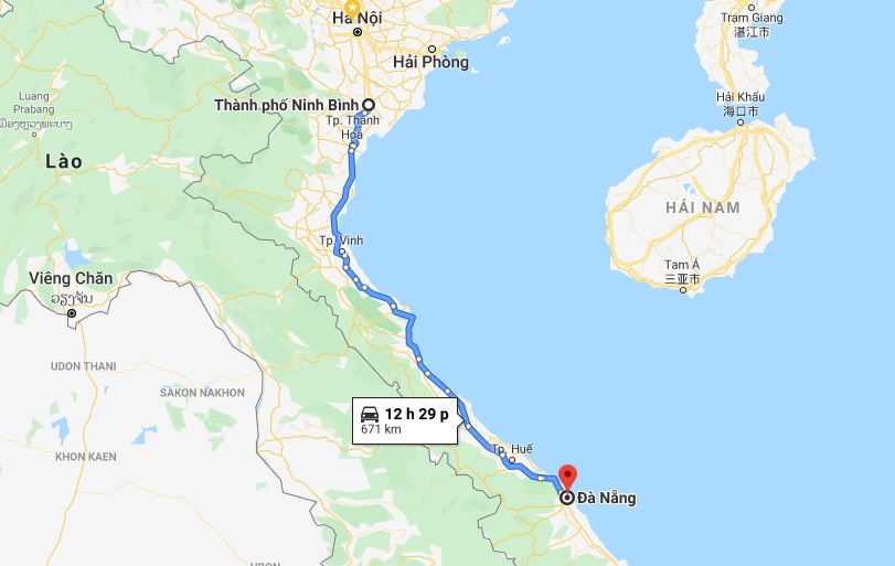 Từ Đà Nẵng đi Ninh Bình