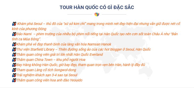 Quà tặng đặc biệt trong tour du lịch Hàn Quốc của Cattour
