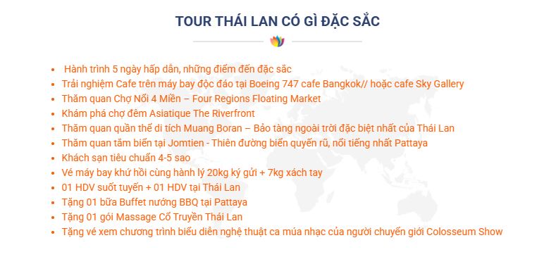 Quà tặng đặc biệt trong tour du lịch Thái Lan của Cattour