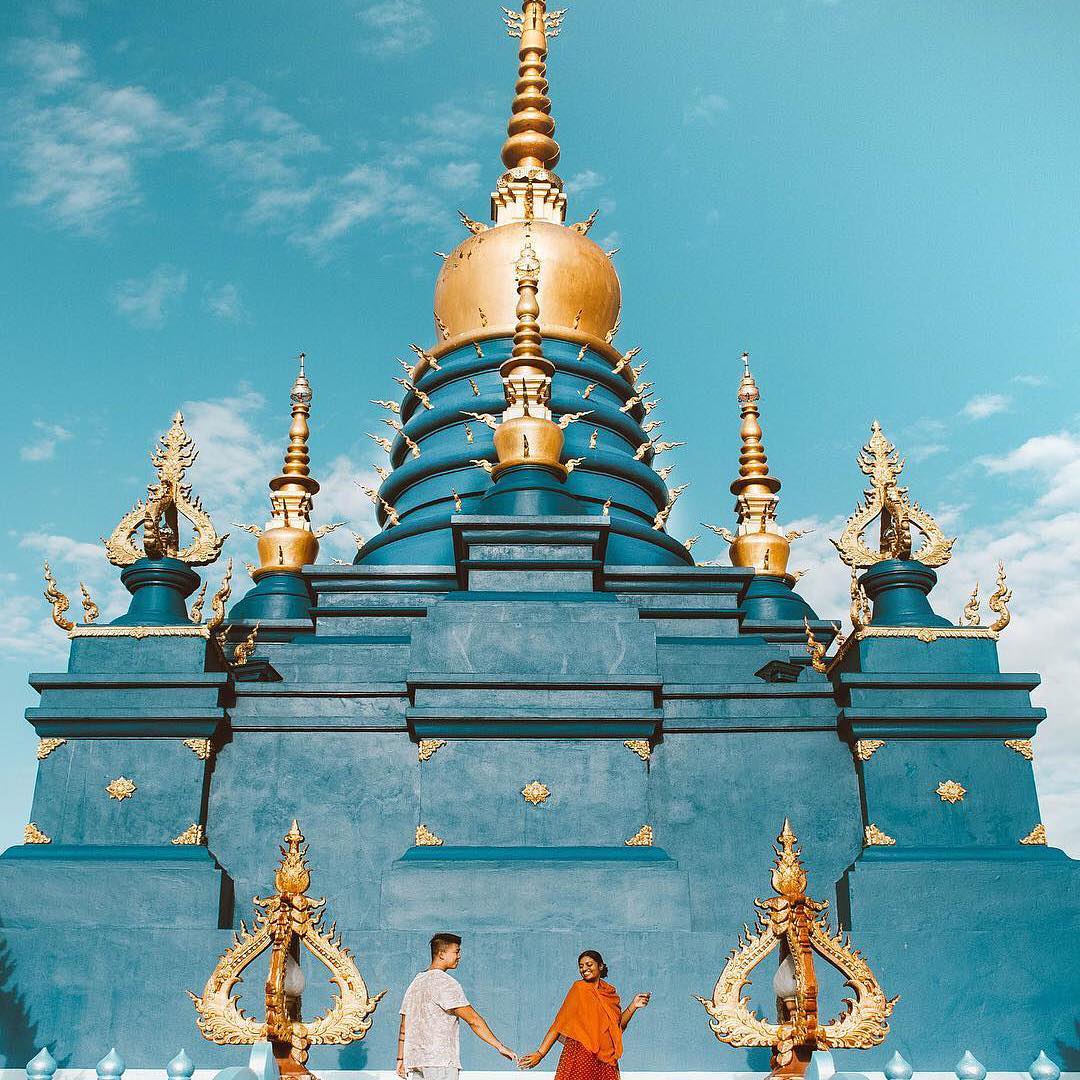 Wat Rong Seur Ten Thái Lan, ngôi đền Xanh đặc biệt nổi bật ở Chiang Rai